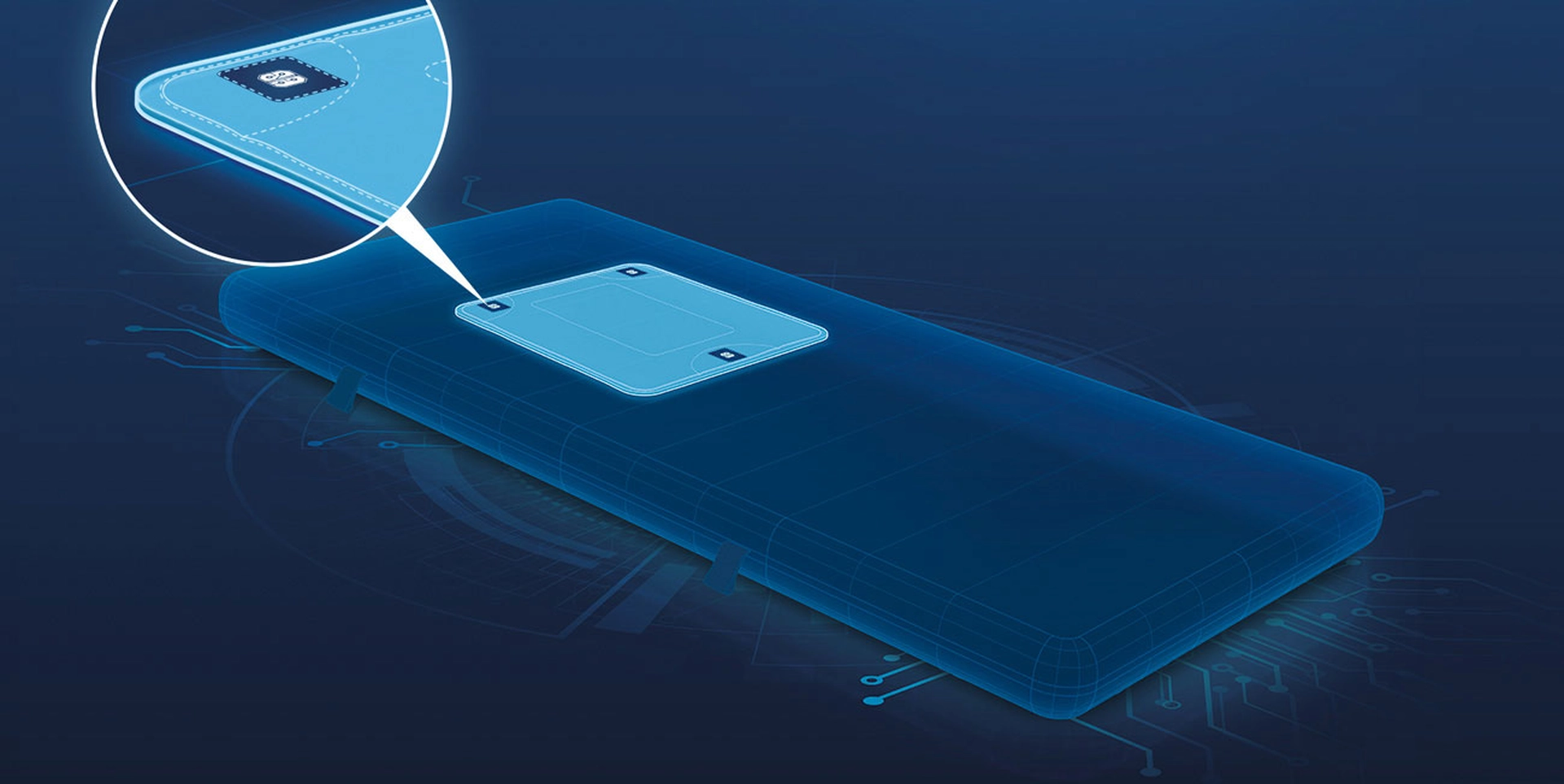 Die Powerinsole Auflage wird direkt auf der Matratze platziert